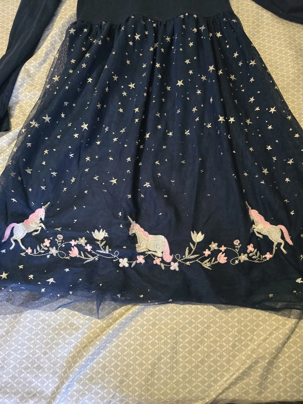 Wonder Nation Star Unicorn Dress & Sunset Sky Tie Dye Leggings Bundle L 10-12